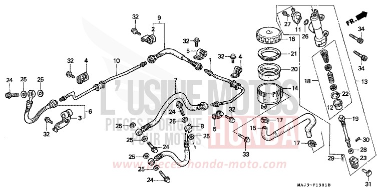 HAUPTBREMSZYLINDER, H. (ST1100AS) von Pan-European ABS CANDY TROPICAL NIGHT PURPLE-U (RP103D) von 1995